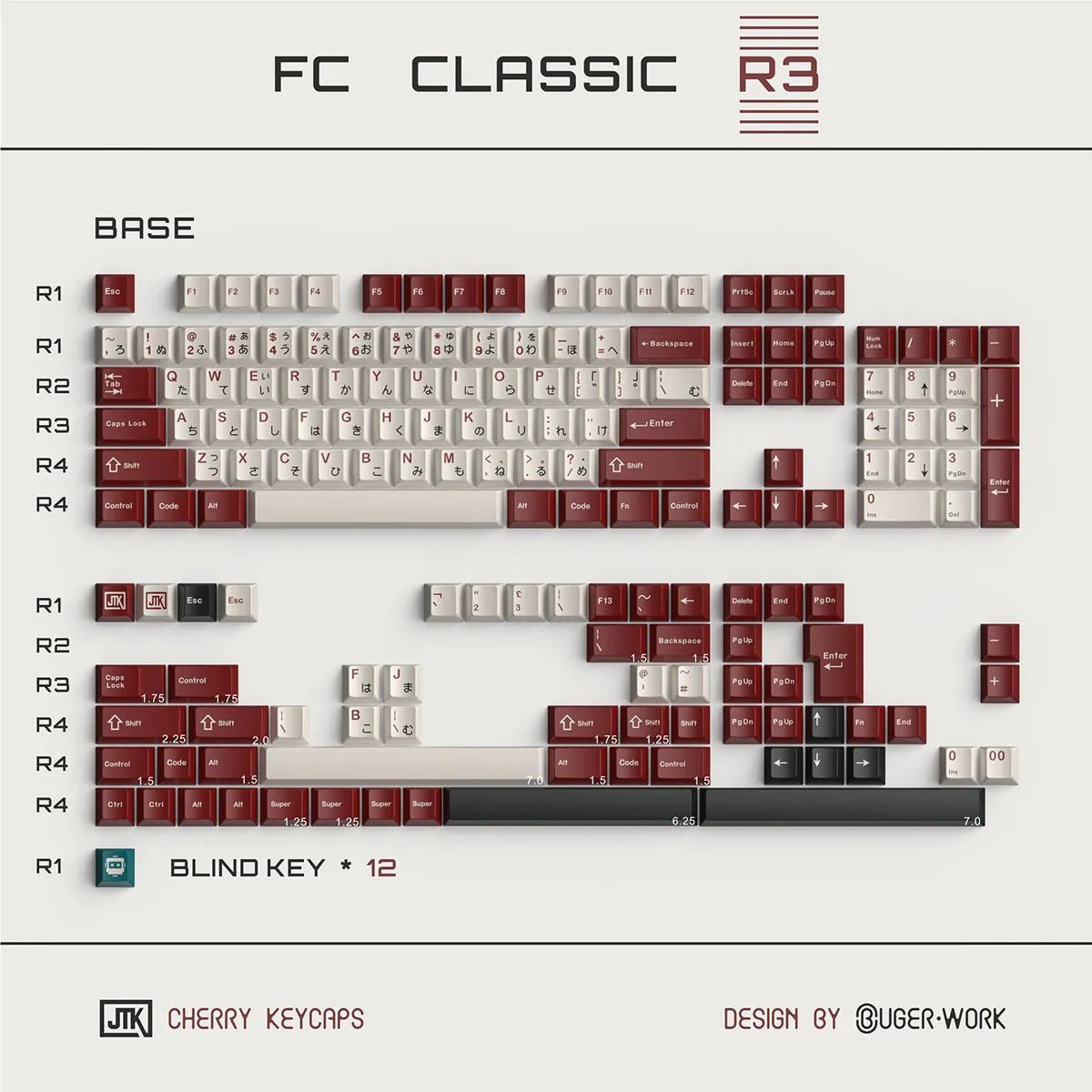 jtk classic fc r3 keycap set 103924