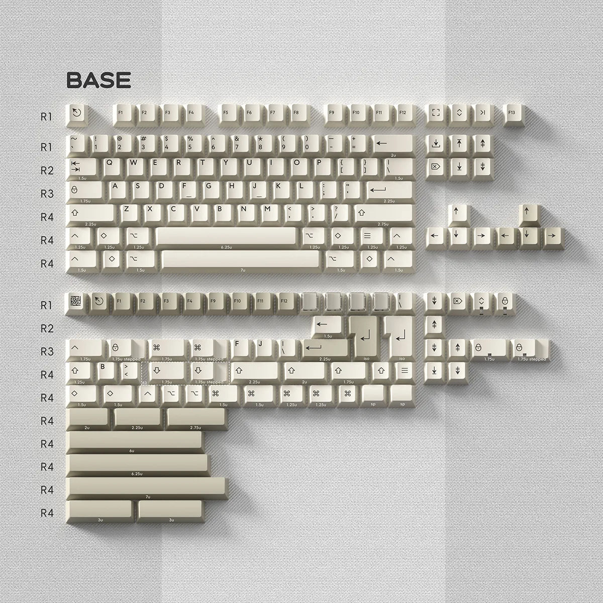 pbtfans pastel gray keycaps 982638