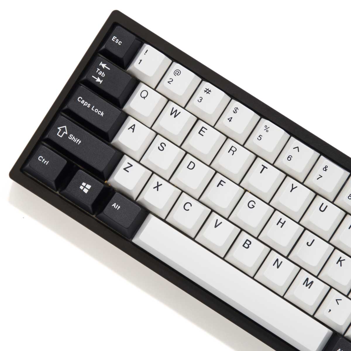 enjoypbt abs doubleshot black & white mechanical keyboard keycaps set