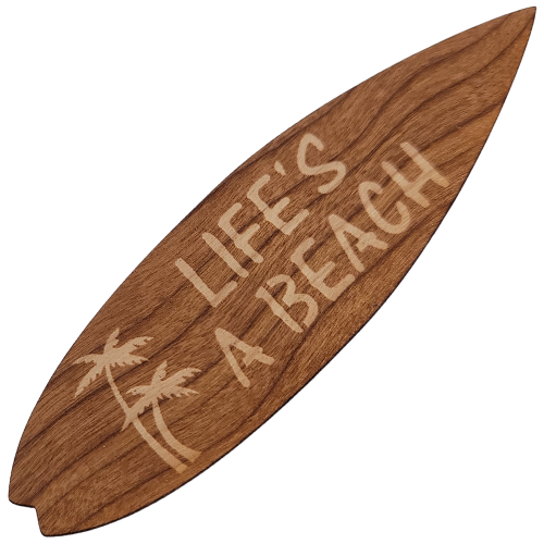 Lifes A Beach Surfboard Wood Sticker Hazel Dynamics 3018