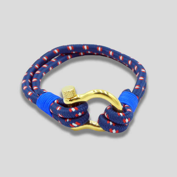 Blue Nylon Rope with Gold Shackle