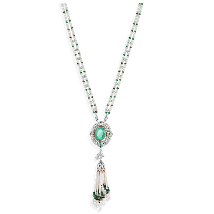 Victorian Diamond pendant gemstone jewelry polki diamond emerald neckl –  Nihira