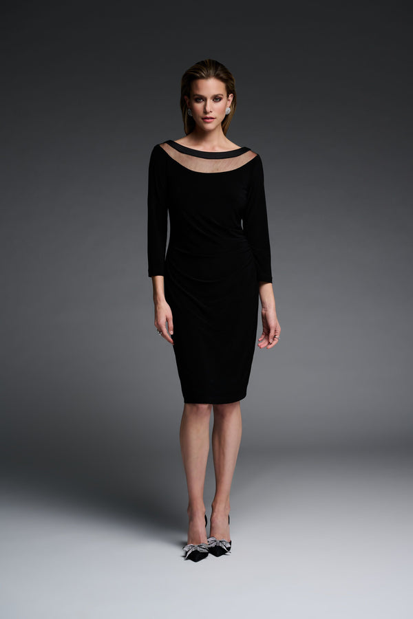 Stand Collar Cocoon Dress - JOSEPH RIBKOFF