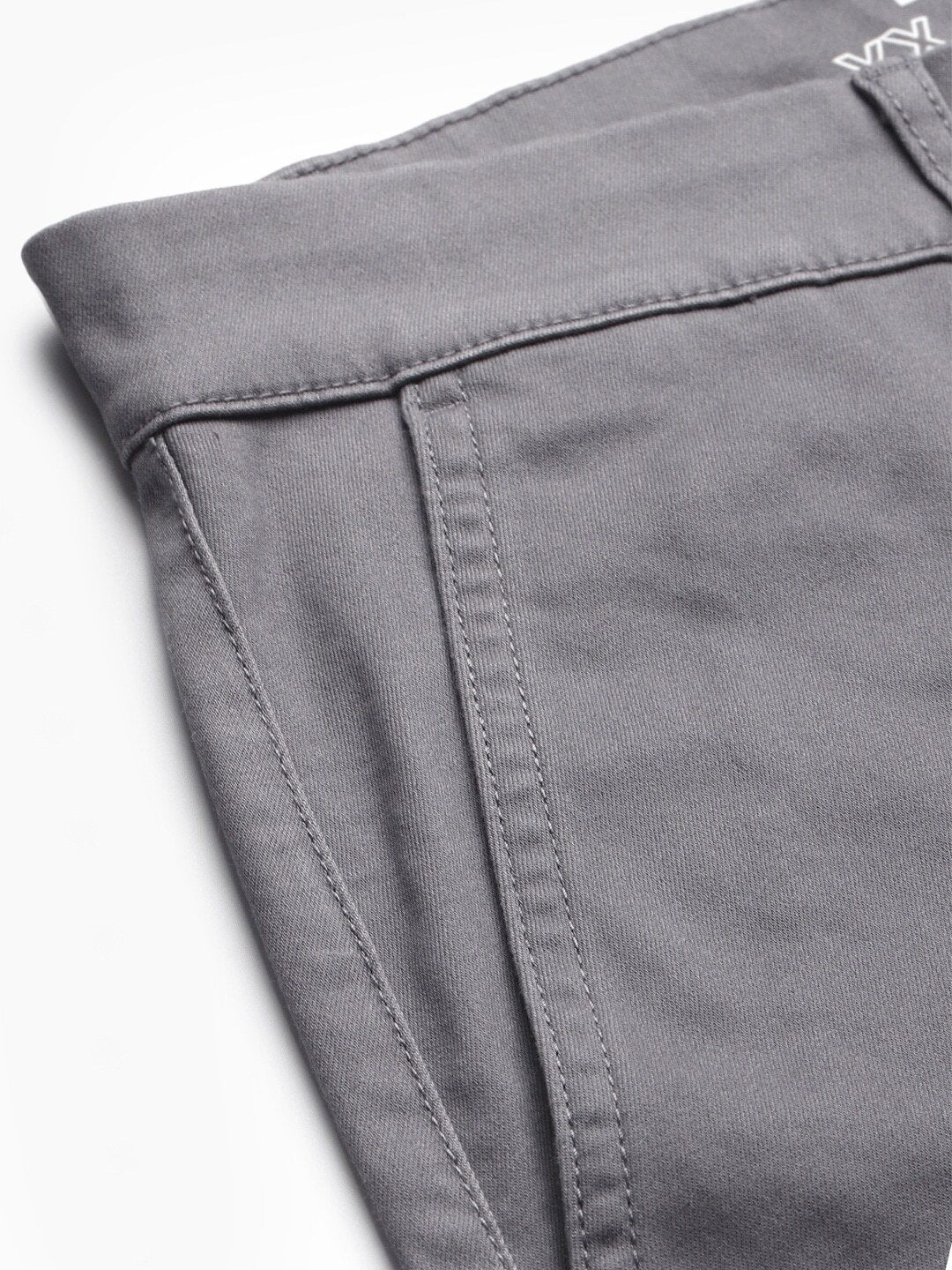 Men Grey Tapered Fit Chinos Trousers-22579-0005