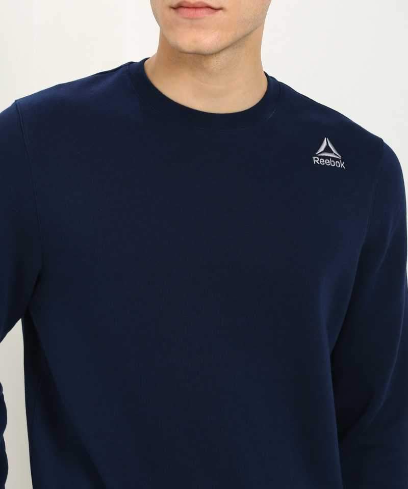 reebok full sleeve solid men's sweatshirt