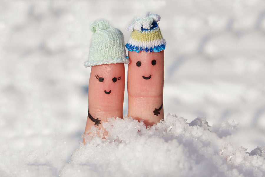 finger people in snow