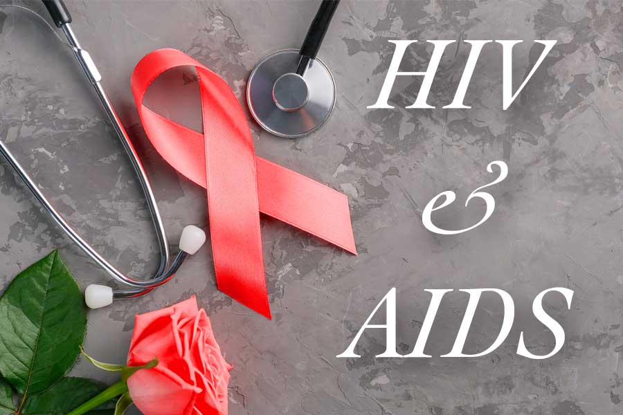 HIV AIDS rose, ribbon