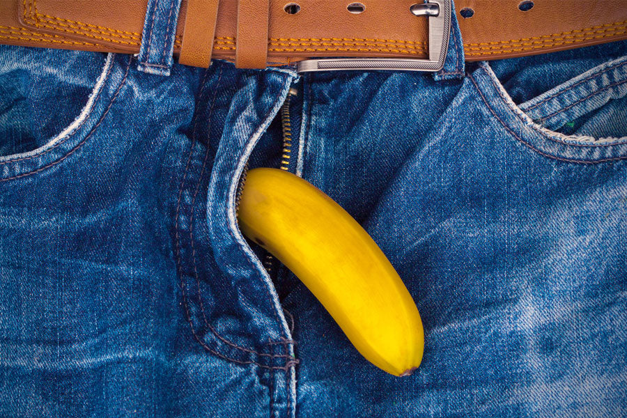 Banana coming out of jeans