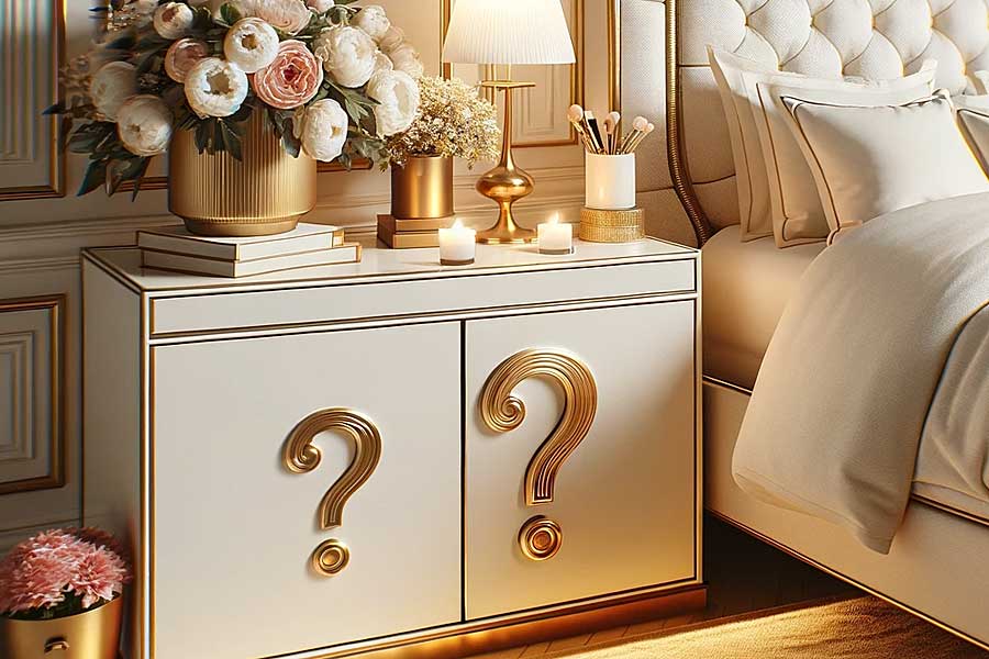 hiding sex toys question marks on bedstand