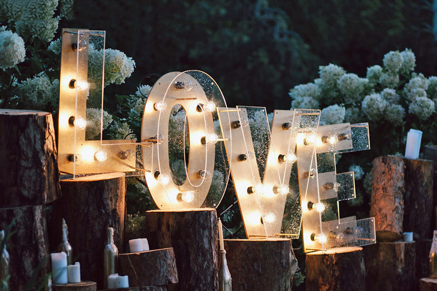 Letters spelling the word LOVE