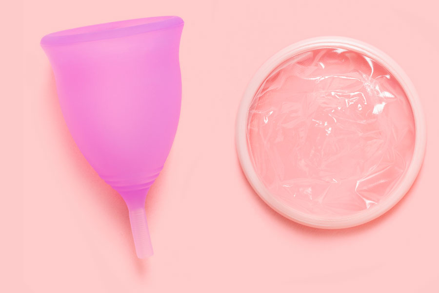 Menstrual Disc vs. Menstrual Cup Diagram