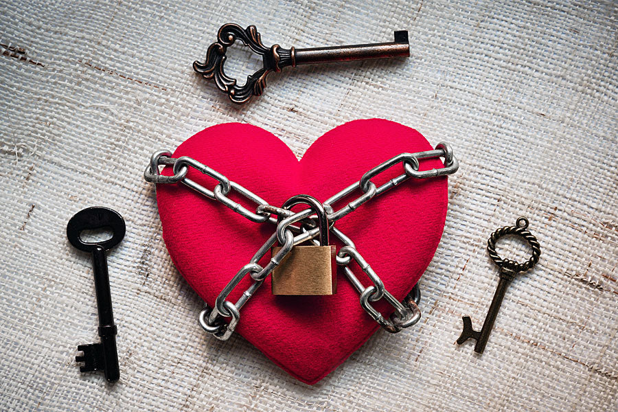 heart with lock and keys