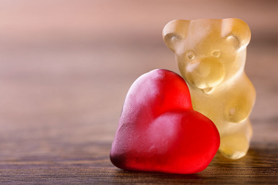 gummy supplements in shape of bear and heart