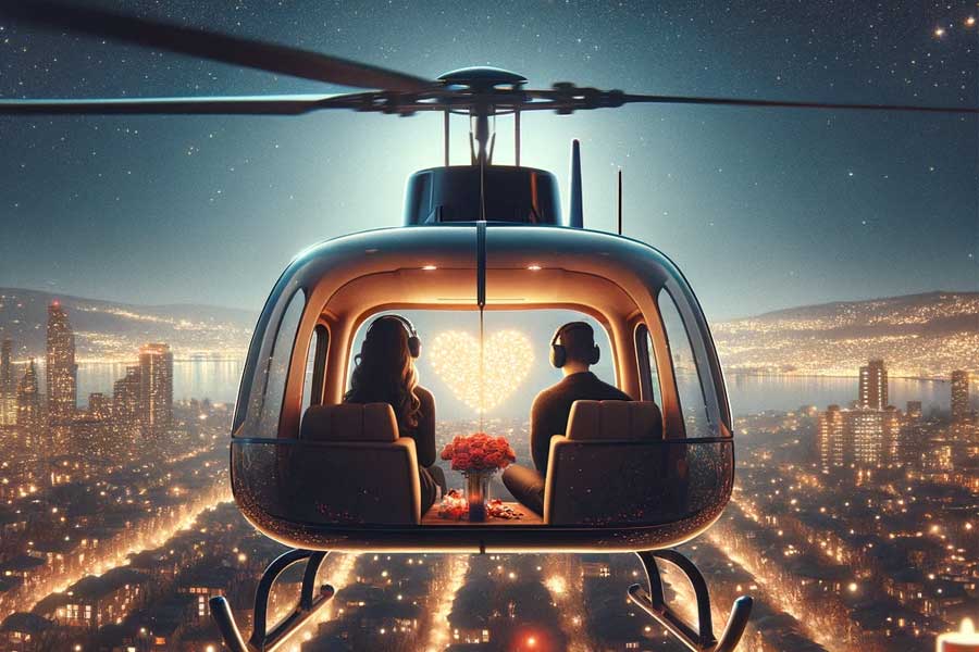 Romantic helicopter ride