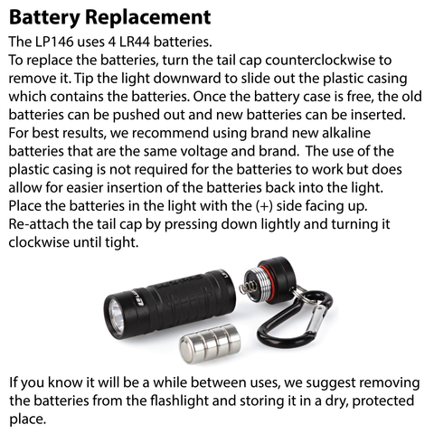 LUXPRO LP146 Keychain Flashlight Battery Replacement Instructions