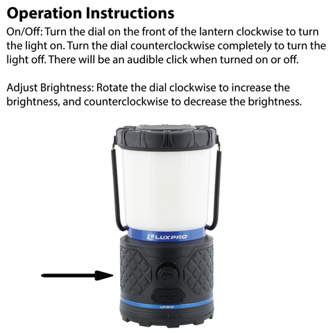 LUXPRO LP1513 Lantern Operation Instructions