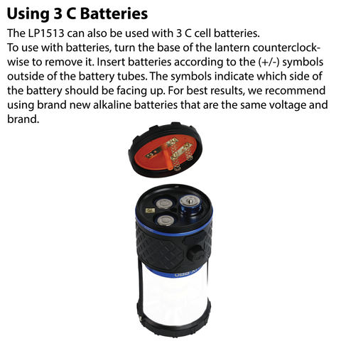 LUXPRO LP1513 Lantern Using 3 C Batteries