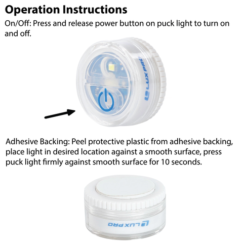 LUXPRO LP172 Puck Light Operation Instructions