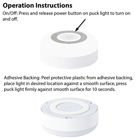 LUXPRO LP174 Puck Light Operation Instructions