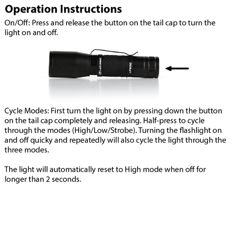 LUXPRO LP200C Flashlight Operation Instructions