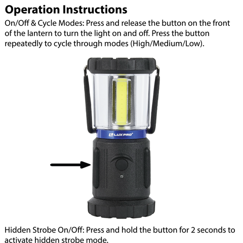 LUXPRO LP367 Lantern Operation Instructions