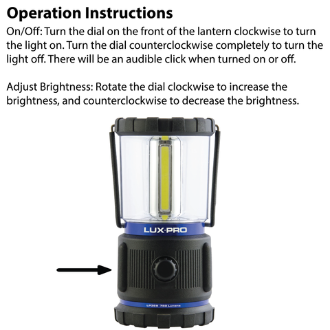 LUXPRO LP369 Lantern Operation Instructions