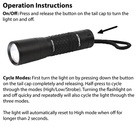 LUXPRO LP420V2 Flashlight Operation Instructions