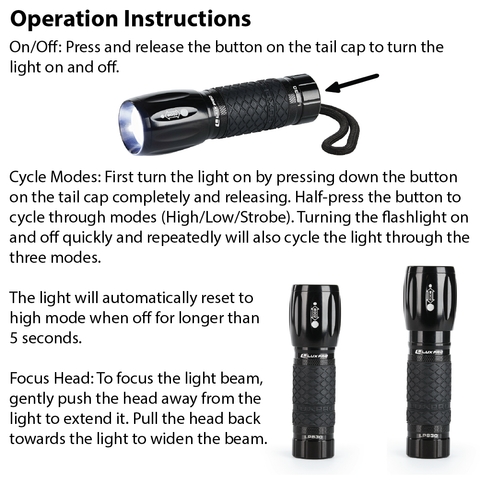 LP470V2 Focus Beam 380 Lumen LED Flashlight – LUXPRO