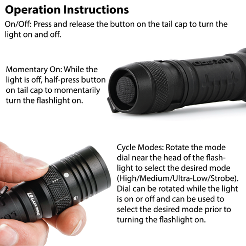 LUXPRO XP910 Flashlight Operation Instructions