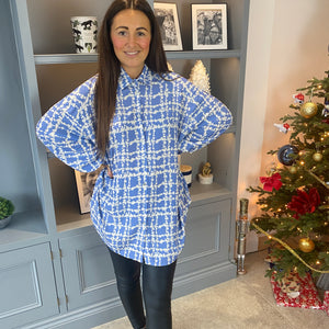 Edie Printed Oversized Shirt - Blush Boutique Essex