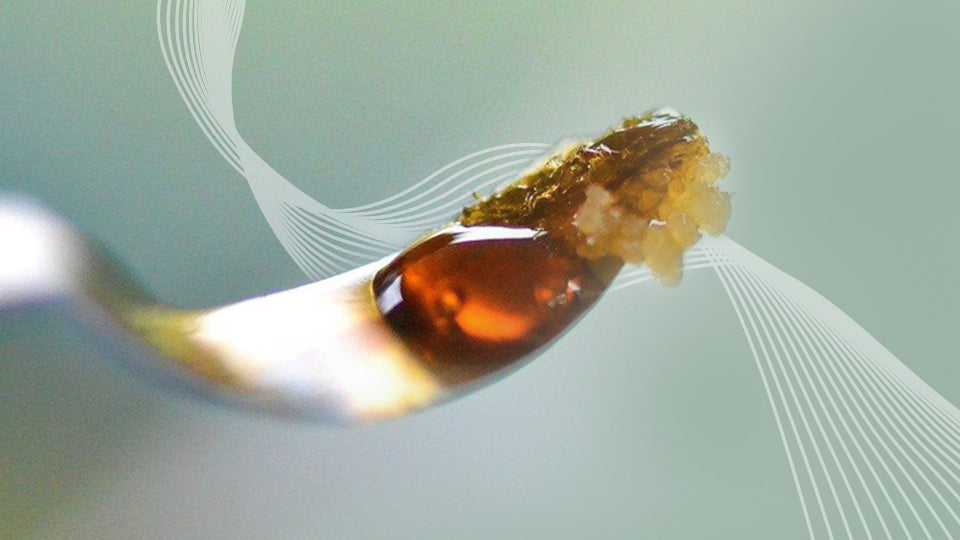 Cannabis concentrate on a spoon