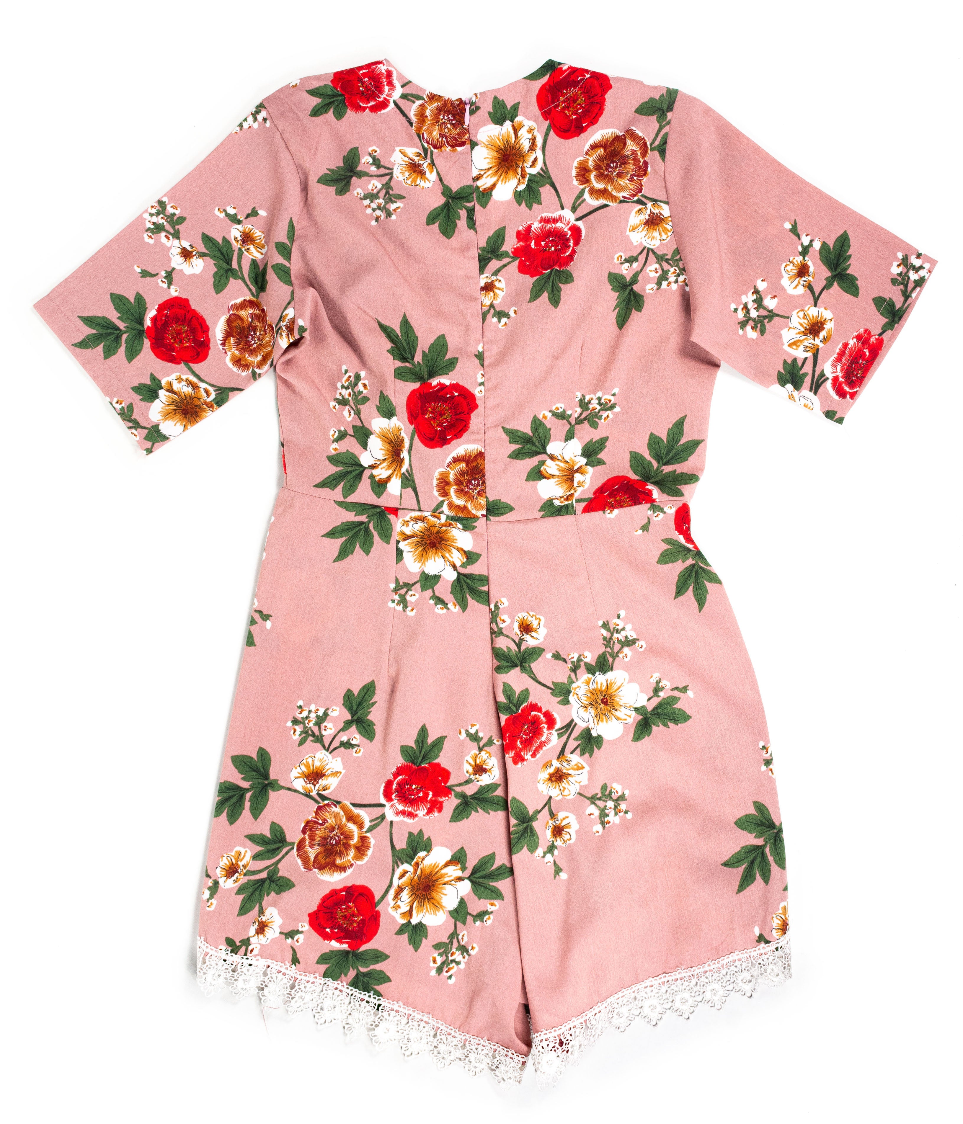 Enterizo Corto New Fashion . Rosa/Flores – Ropa Americana Primera