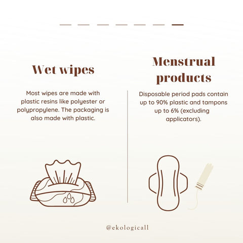 Hidden plastic in wet wipes and menstrual products