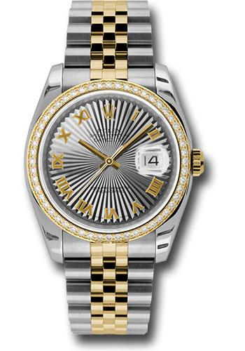 Rolex Datejust Steel Yellow Gold Sunbeam Diamond Ladies Watch