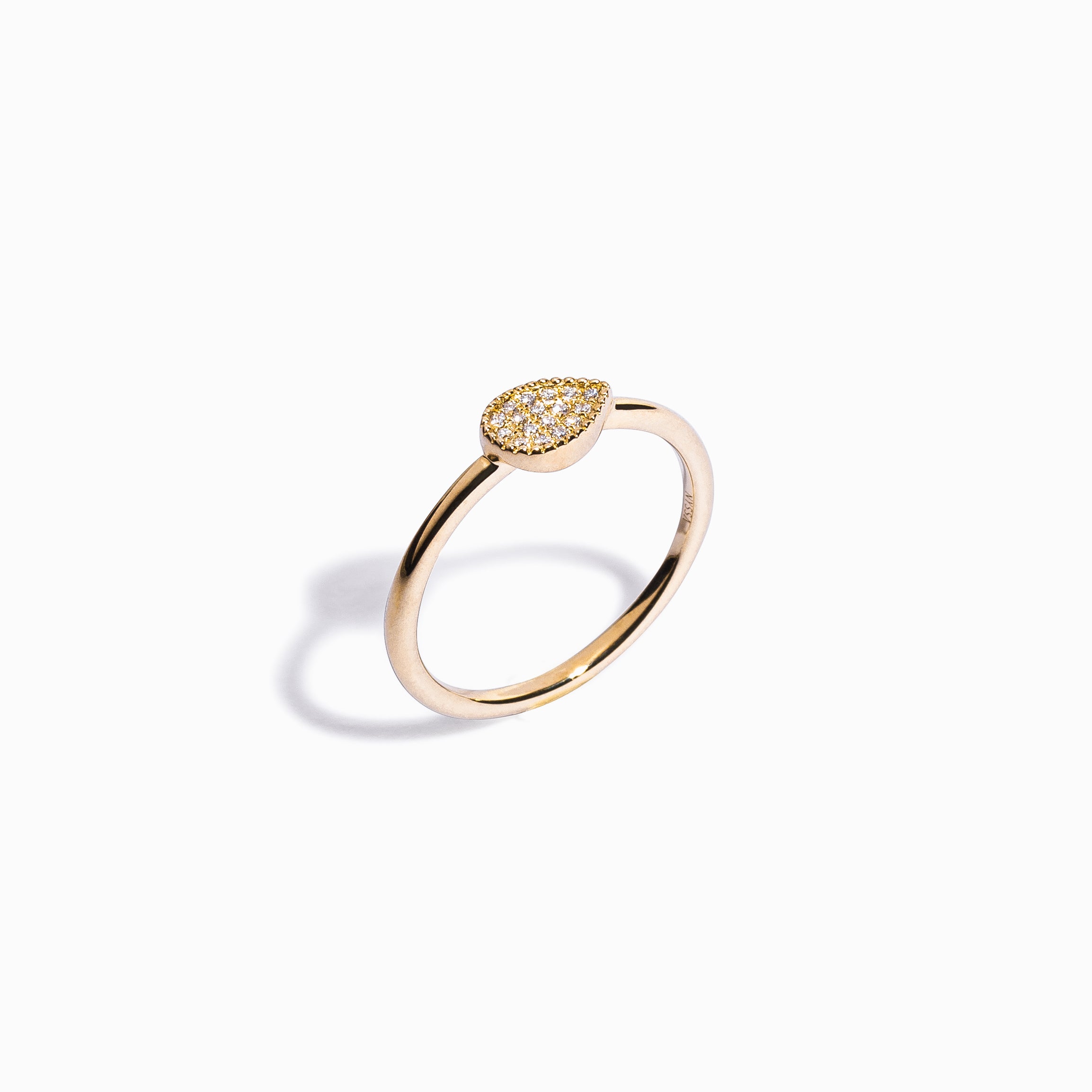 Pavé Diamond Pear Ring / 9K and 18K Solid Gold - NYRELLE product image