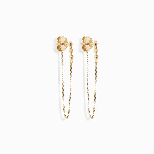 Buy Via Mazzini No-Tarnish No-Rusting Gold Plated Front Back Chain Earrings  For Women and Girls (ER2280) at Amazon.in