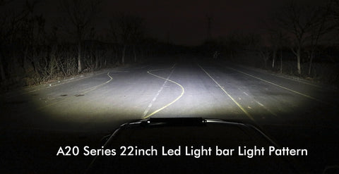 Outdoor light performance and beam pattern show of CO LIGHT A20 series 22inch led light bar