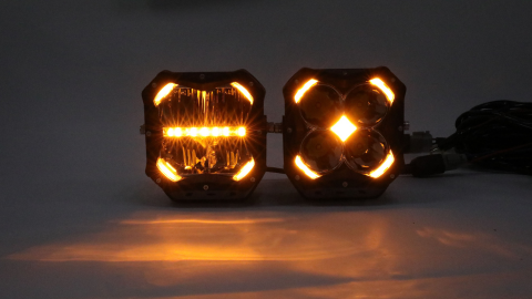 COLIGHT 5 Inch X4 Series Square Led Driving Lights With Amber Backlight