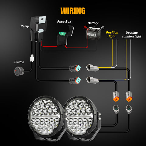 Wiring Diagram For the 9" Trailblazer Driving Lights