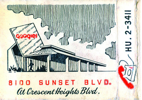 Drawing of original Googie's coffee shop in LA