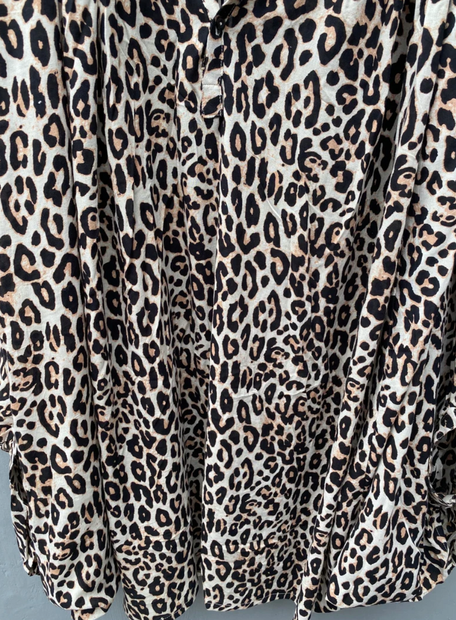 Leopard Oversized Loose Fitted Tunic/ Mini Dress