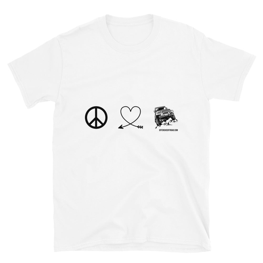 moniquetoohey Peace Love Jeep Unisex Short-Sleeve T-Shirt