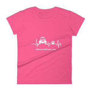 moniquetoohey Jeep, Dog & Heartbeat women's short sleeve t-shirt