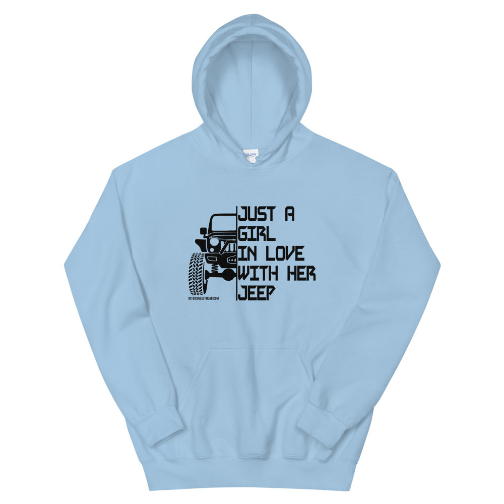 moniquetoohey Just Girl in Love Hoodie with her Jeep Unisex Hoodie