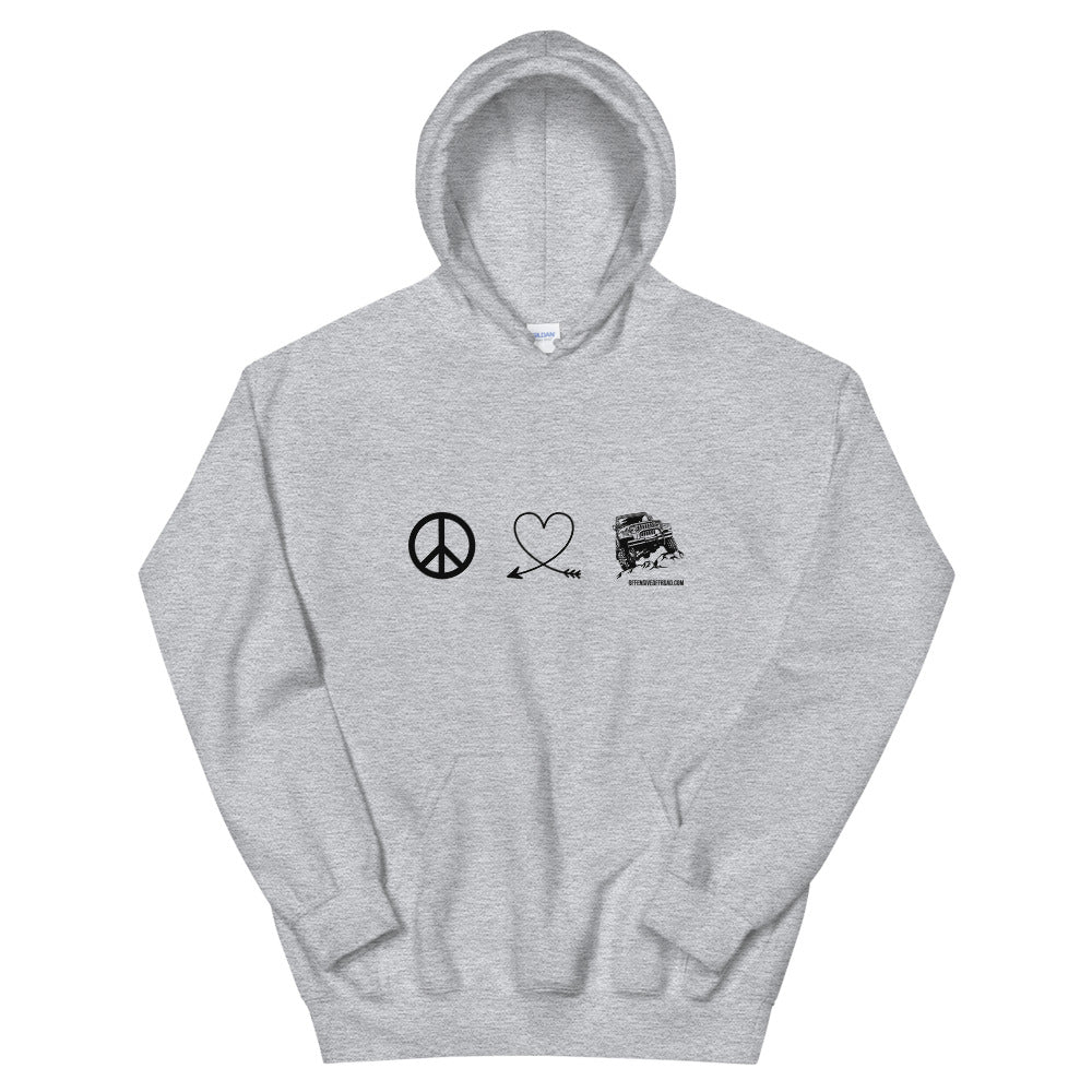 moniquetoohey Peace Love Jeep Unisex Hoodie