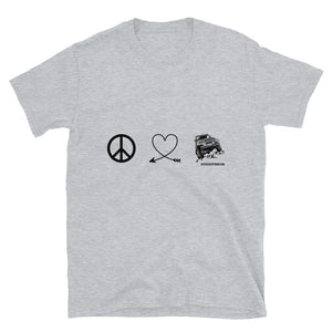 moniquetoohey Peace Love Jeep Unisex Short-Sleeve T-Shirt