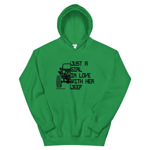 moniquetoohey Just Girl in Love Hoodie with her Jeep Unisex Hoodie