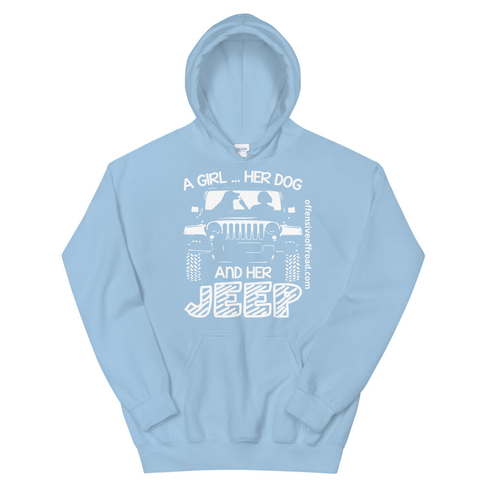 moniquetoohey A Girl Her Dog & Her Jeep Unisex Hoodie