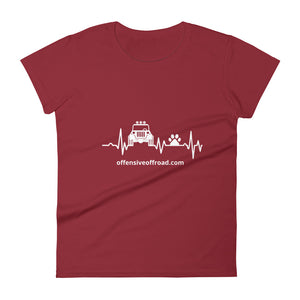 moniquetoohey Jeep, Dog & Heartbeat women's short sleeve t-shirt