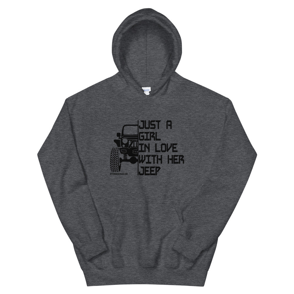 moniquetoohey Just Girl in Love Hoodie with her Jeep Unisex Hoodie